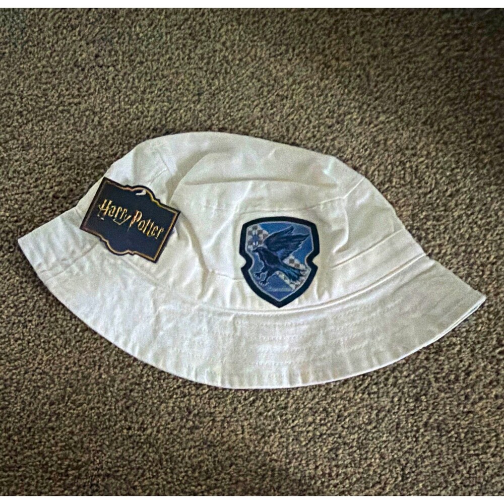 Harry Potter White Bucket Hat with Ravenclaw Patch NWT Kids/Young Adult A6